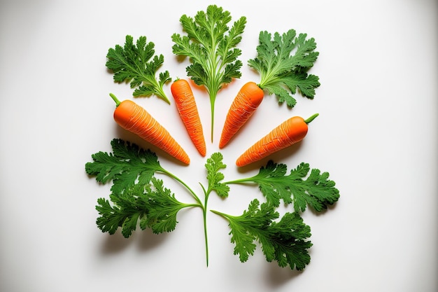 Photo on a white backdrop an image of carrots