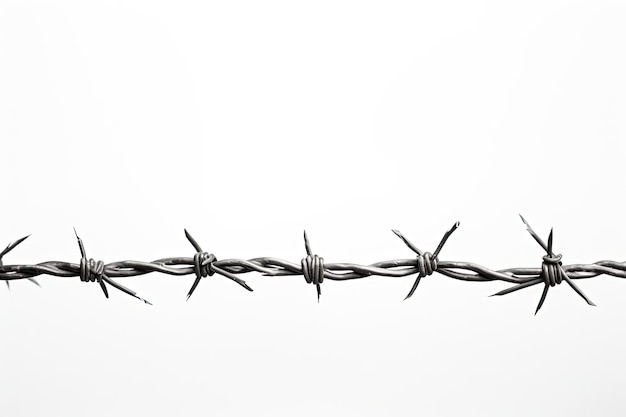 Photo white backdrop with barbed wires