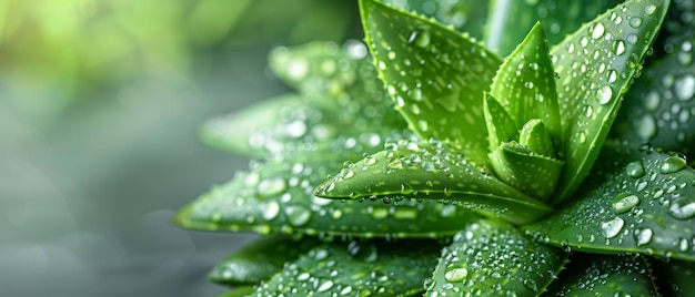 On a white background an aloe vera leaf with water drops is isolated