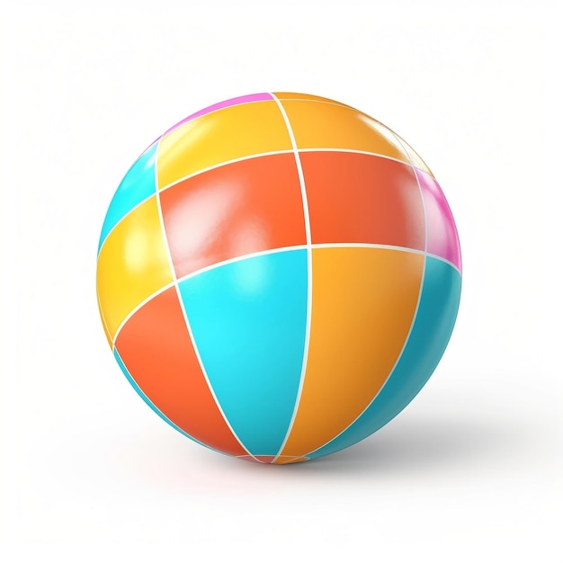 Photo white background beach ball isolated ai