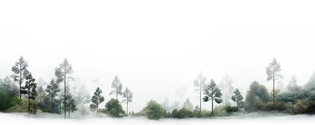 Foto sfondio bianco bellissima foresta in stile minimalista