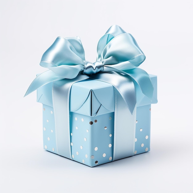 white background blue gift box