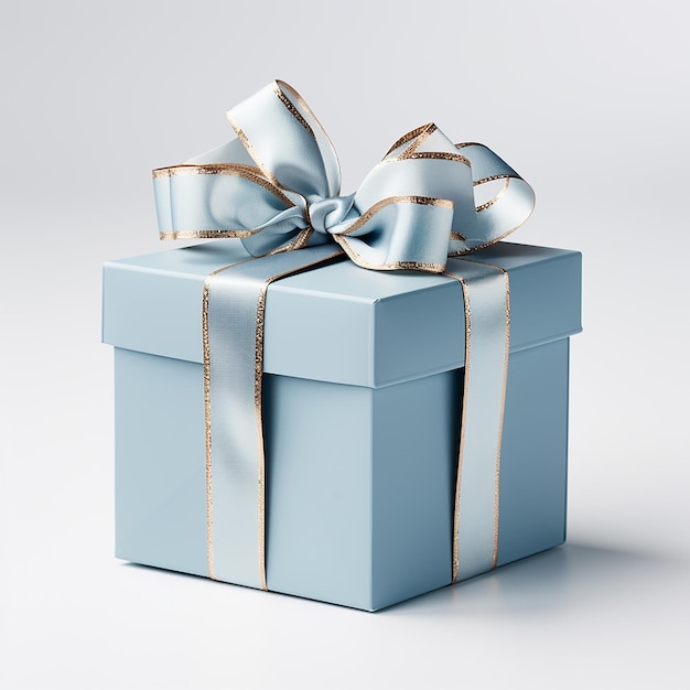 white background blue gift box