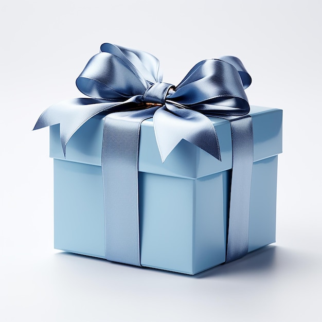 white background blue gift box