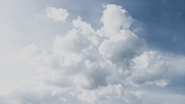 white background of blue sky with soft clouds