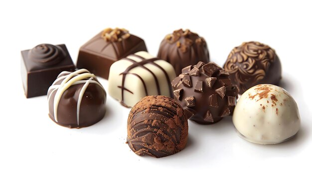 White background chocolate craftsman collection