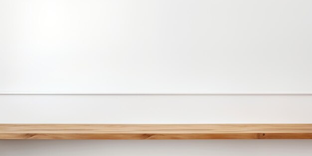Фото Белый фон пустые деревянные столовые полки для экспозиции или монтажа продуктов