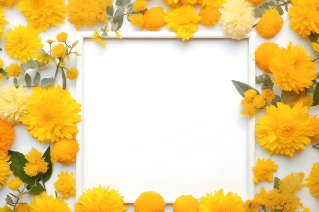 White background flower frame