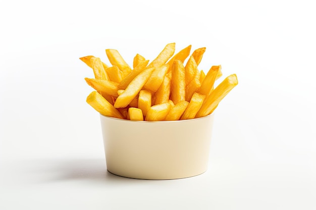 white background french fries