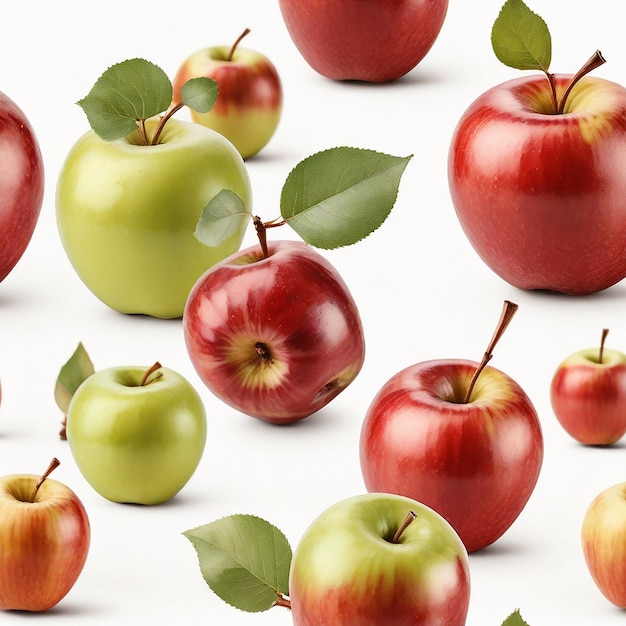 White Background Fresh Apples