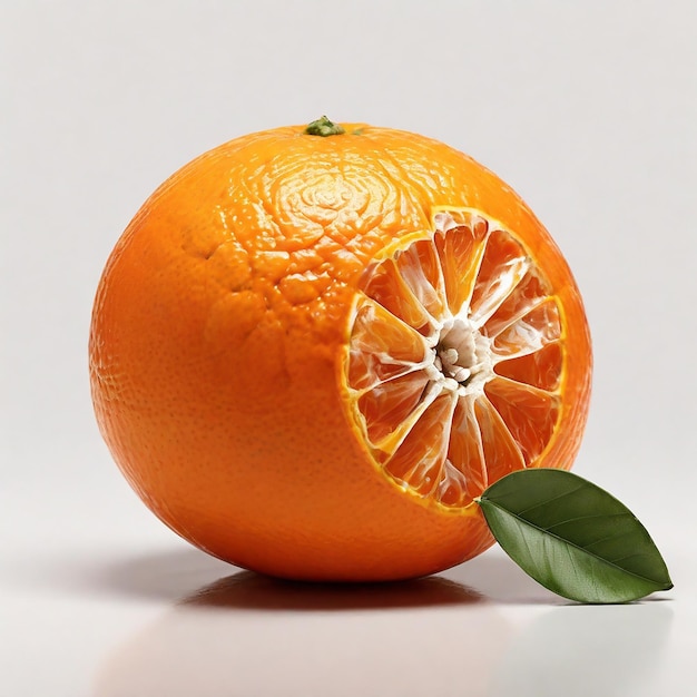White Background Fresh Orange