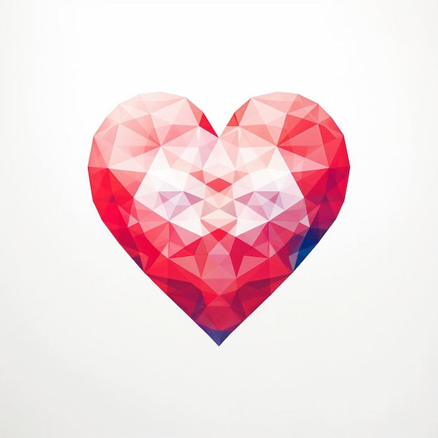Photo white background geometric heart