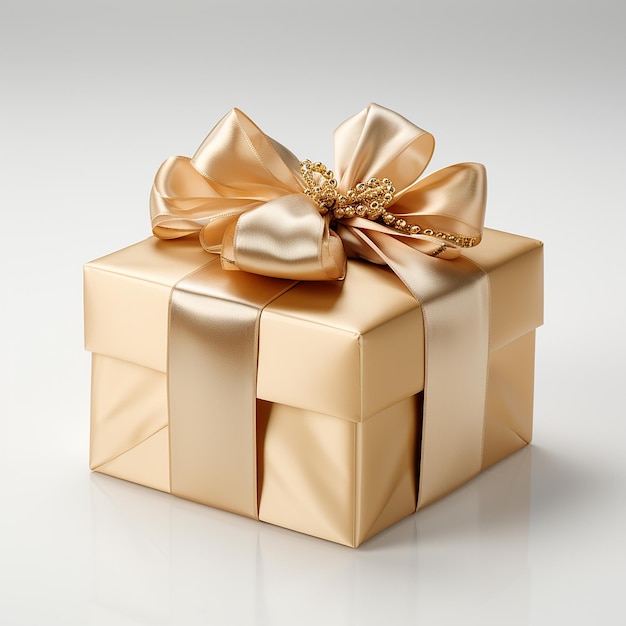 white background gold gift box