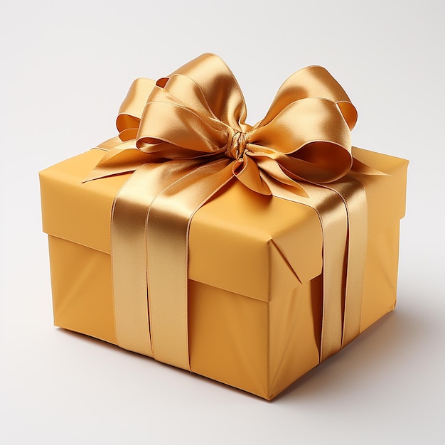 white background gold gift box