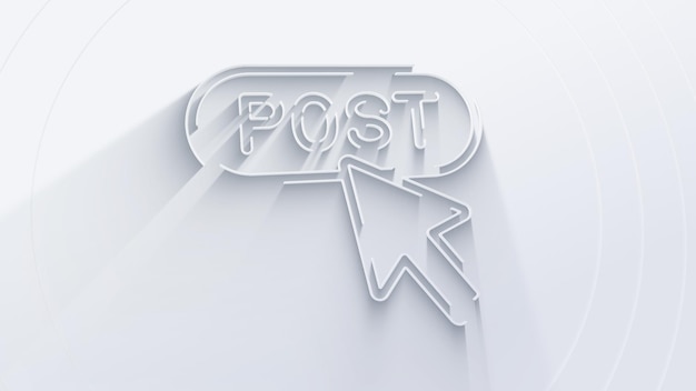 White background infographic 3D Social Media Icons for Post