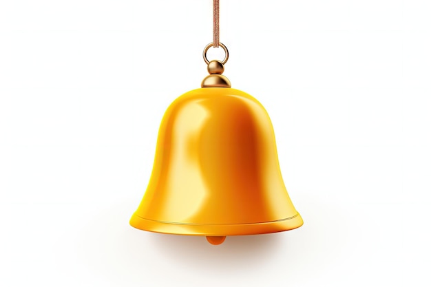 White background isolated golden bell