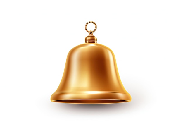 White background isolated golden bell