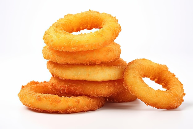 White background isolated onion rings