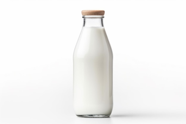 White background milk bottle