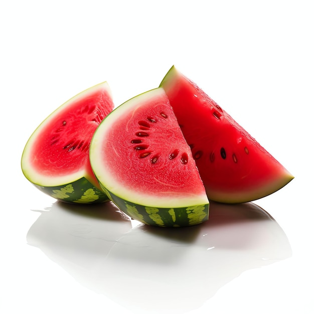 white background product photography of split watermelon