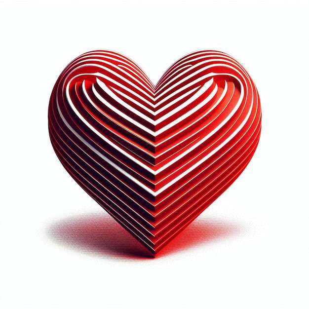 Photo white background a red heart in vector format