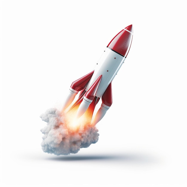 white background a rocket