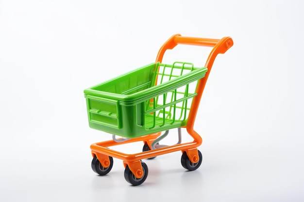 White background solitary shopping cart