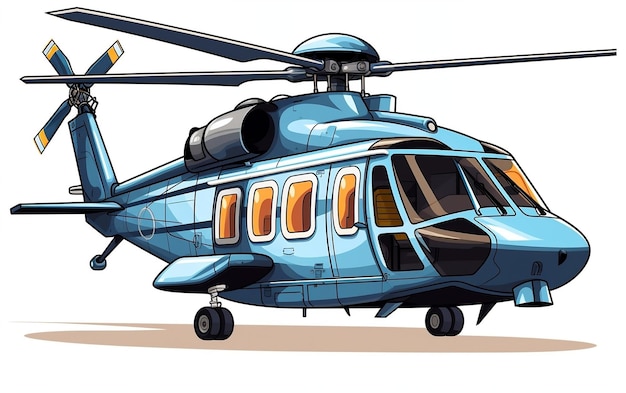 White Background Sticker Helicopter Generative AI