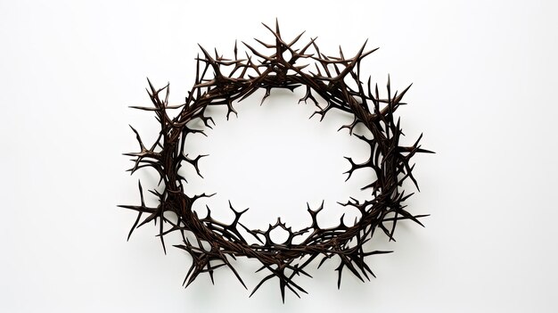 White background top view of crown of thorns silhouette concept