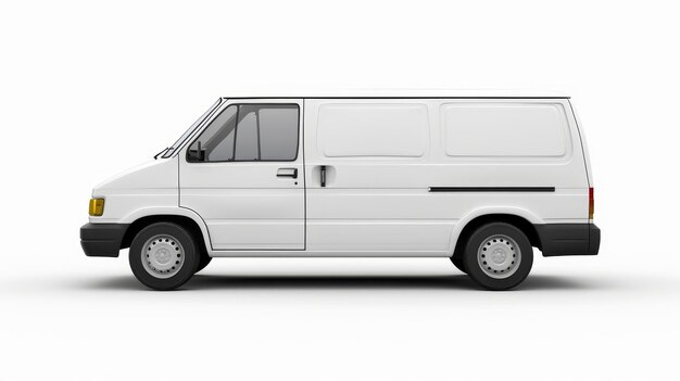 Photo under a white background a van