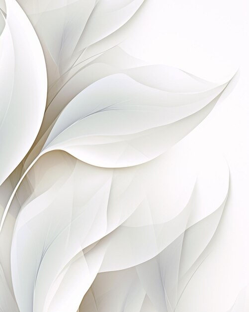 Photo white background with an abstract leaf pattern