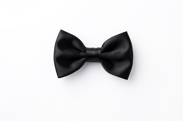 A white background with a black bow tie