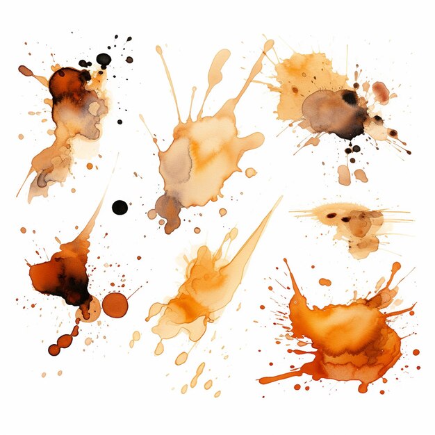 White background with blots and splats of color