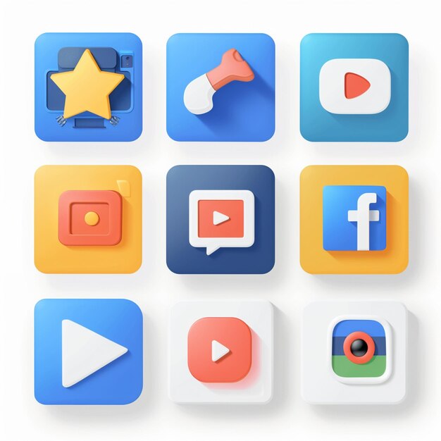 a white background with a blue and orange icons that says facebook