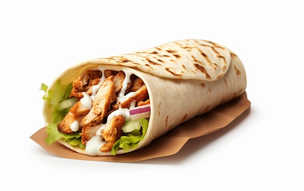 White Background with Chicken Shawarma Platter