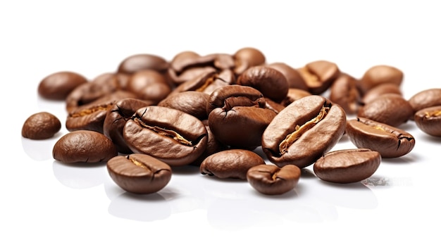 white background with coffee beans generate ai