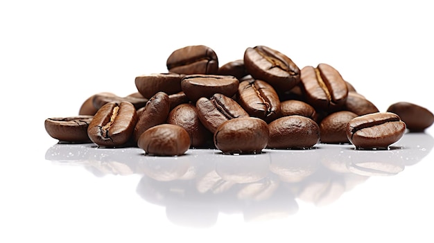 white background with coffee beans generate ai