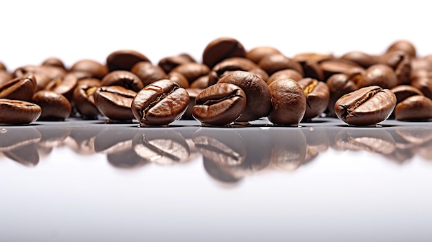 white background with coffee beans generate ai