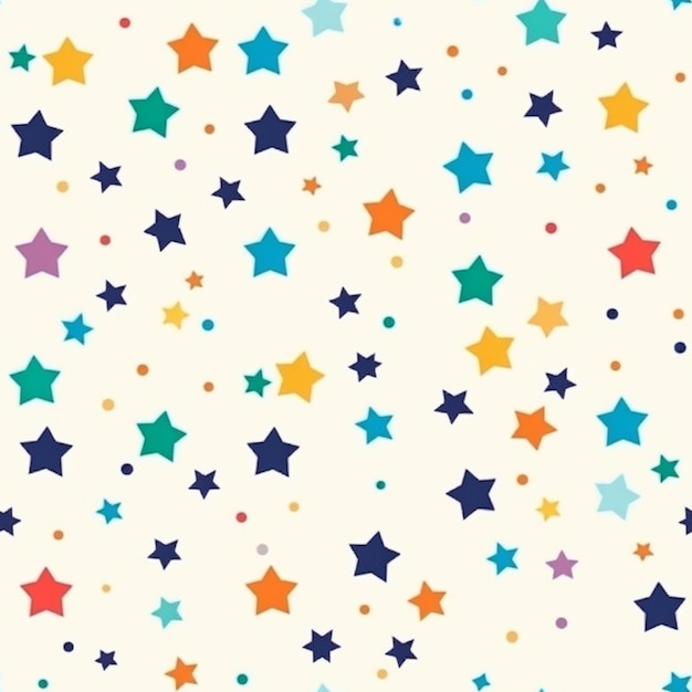 a white background with colorful stars and dots generative ai