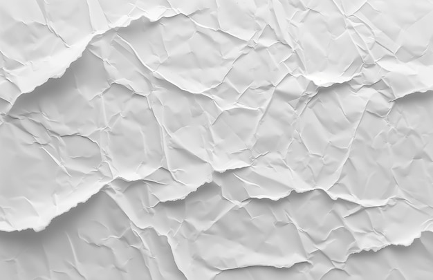 a white background with crumpled paper from one side