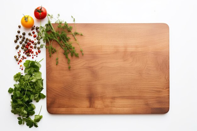 Photo white background with cutting board