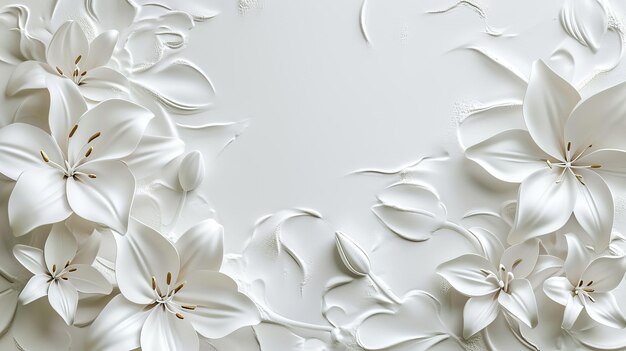 A white background with embossed floral details lending a sophisticated and delicate touch excellent