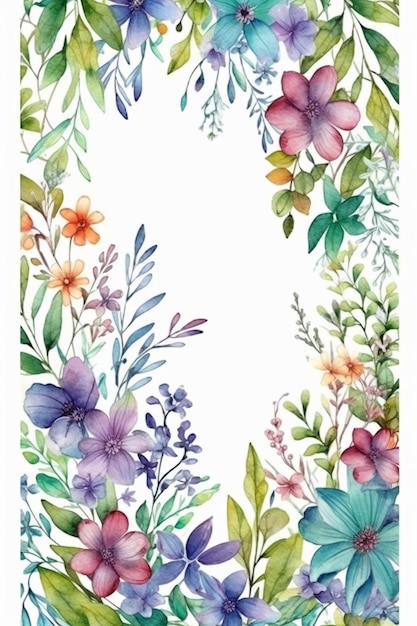 A white background with a floral border.