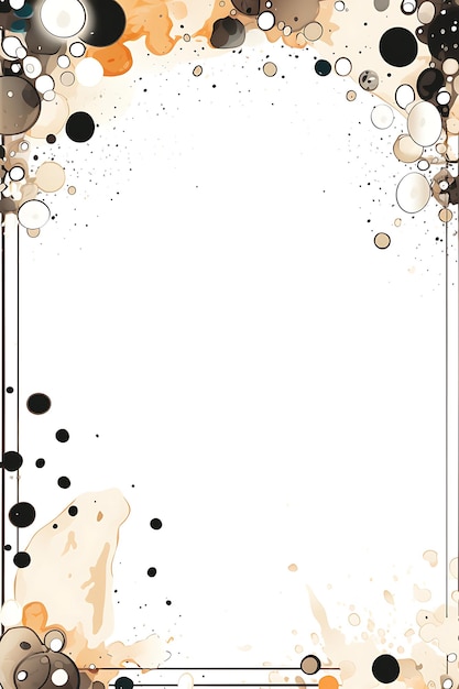 a white background with gold and black dots and a white background with black and white circles