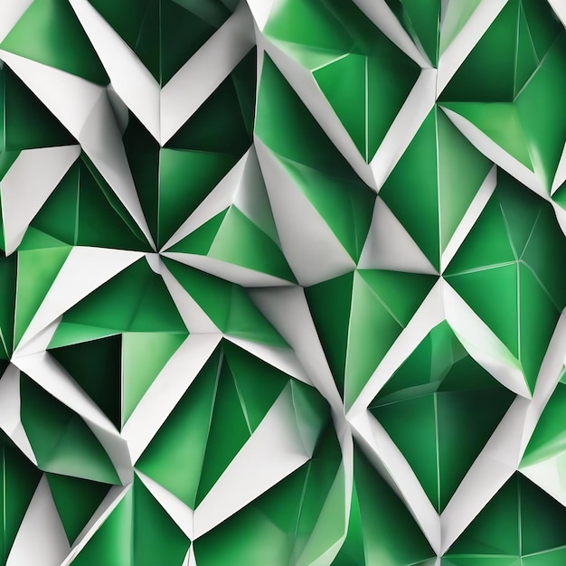 Белый фон с зеленым многоугольным рисунком