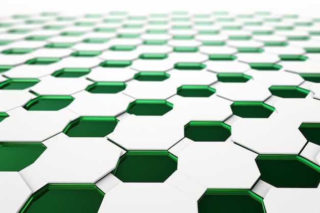 White background with green tech hexagon