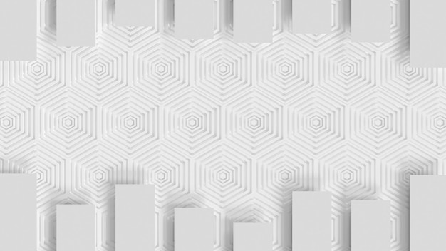 White background with hexagons