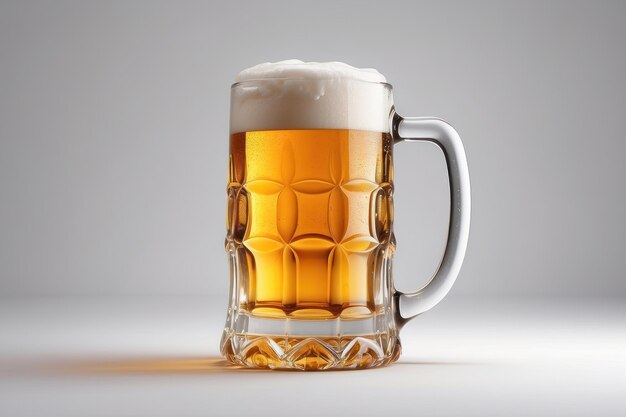 White background with isolated beer mug