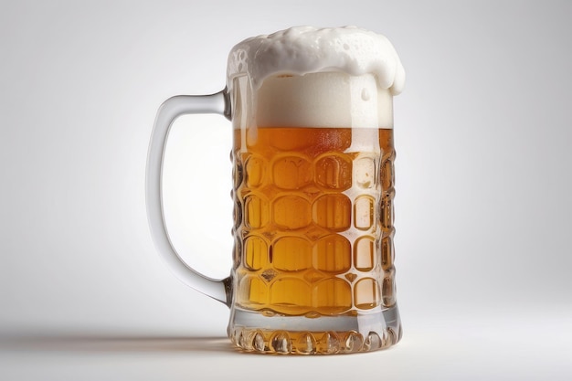 White background with isolated beer mug