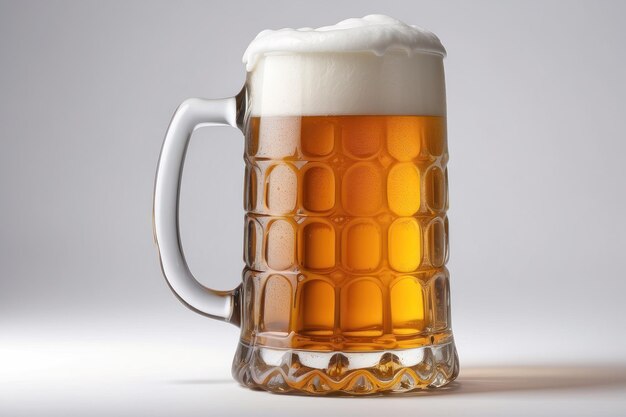 White background with isolated beer mug